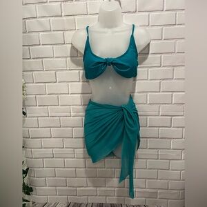 CABANA DEL SOL women’s 3 pieces green swimsuit/size XL